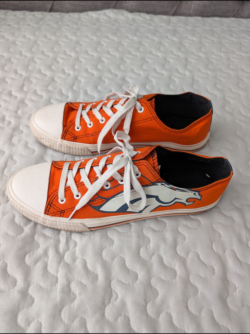 Orange Denver Broncos Big Logo Low Top Sneakers by FOCO